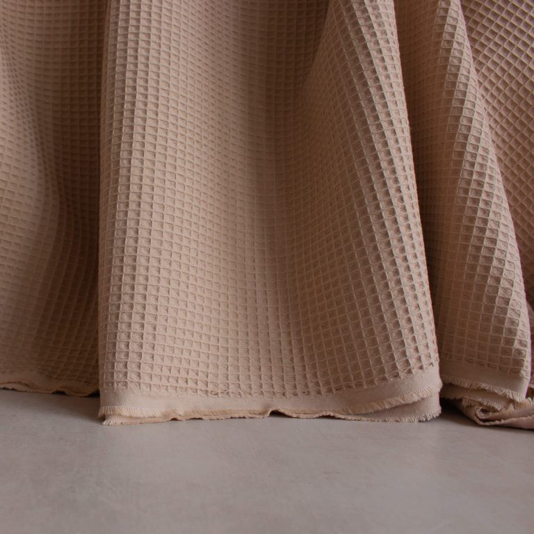 cotton waffle fabric in latte colour