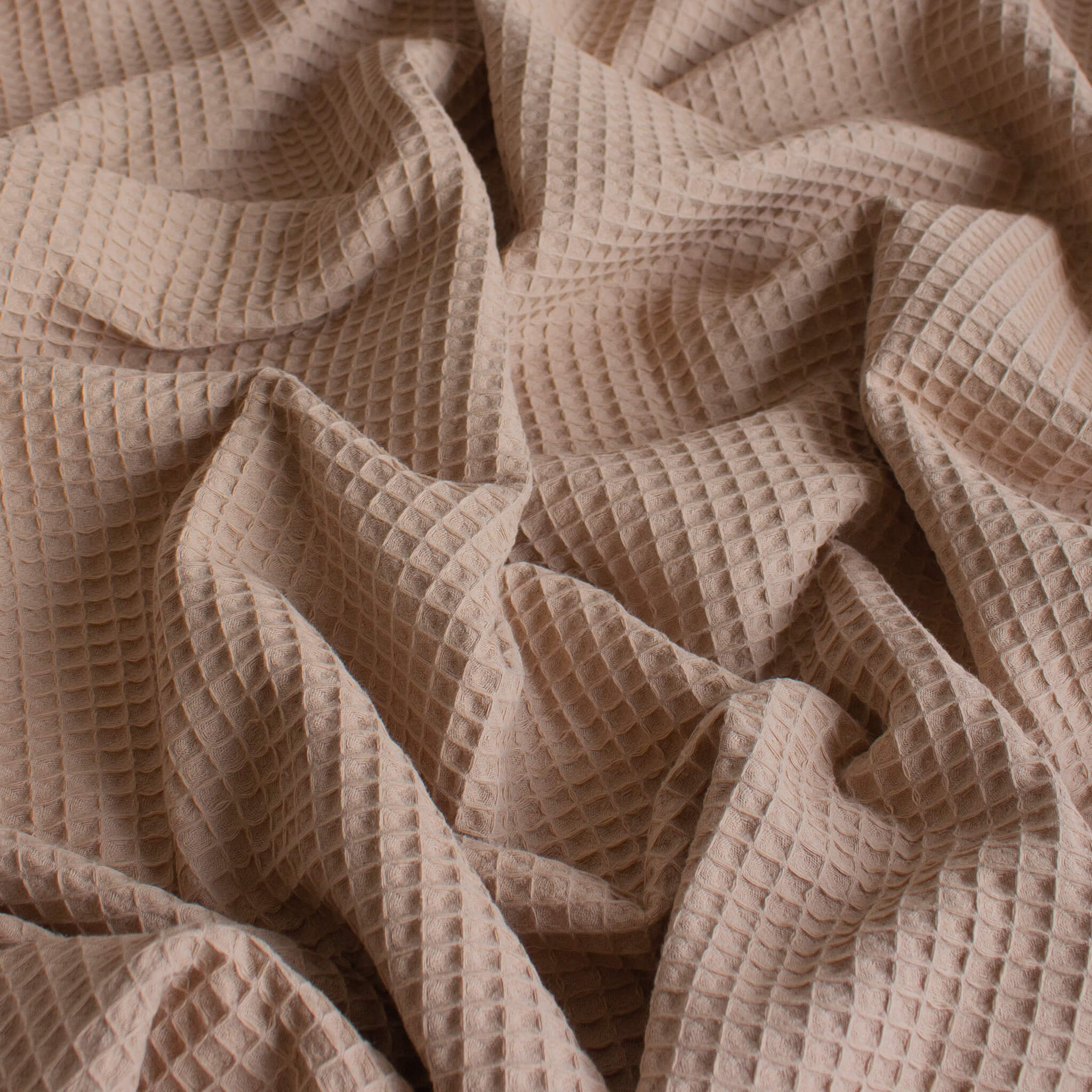 Cotton Waffle Fabric in Latte