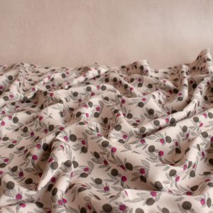 floral print viscose fabric in neutral shade
