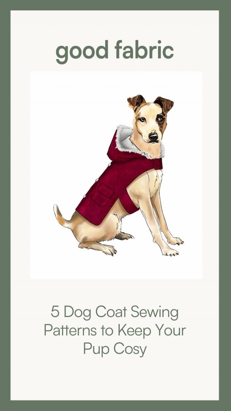 pin for the blog with title: 5 dog coat sewing patterns