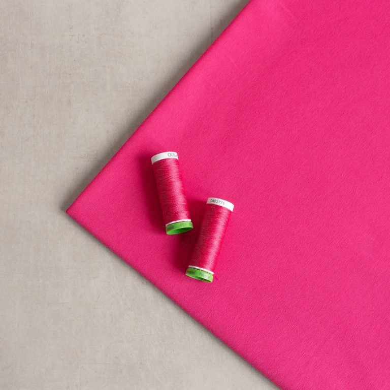 organic cotton jersey fabric in hot pink