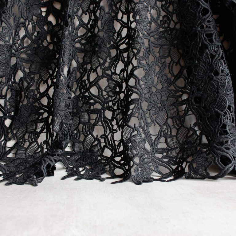 ex-designer deadstock lace fabric in black