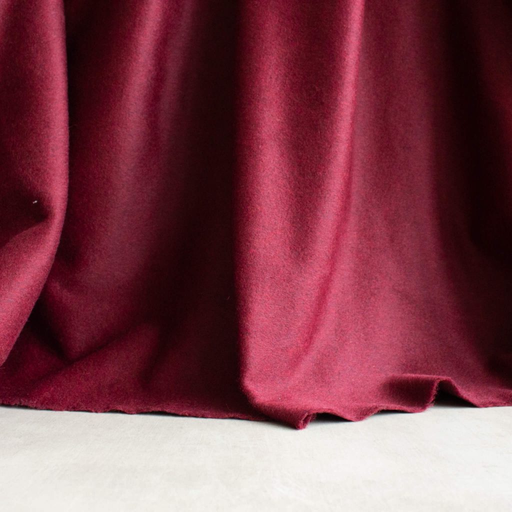 wool cashmere blend fabric in burgundy