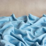 organic cotton double gauze fabric in baby blue colour