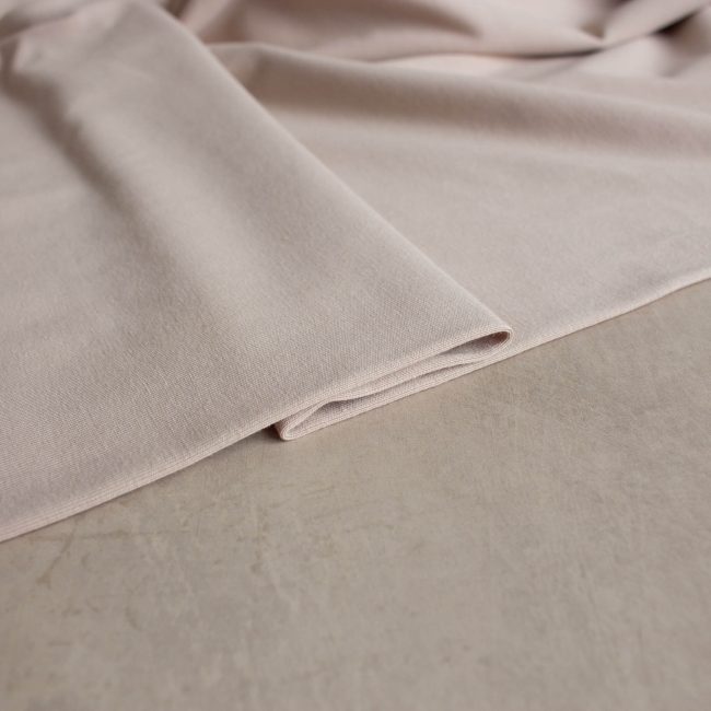 organic cotton jersey fabric in oat colour