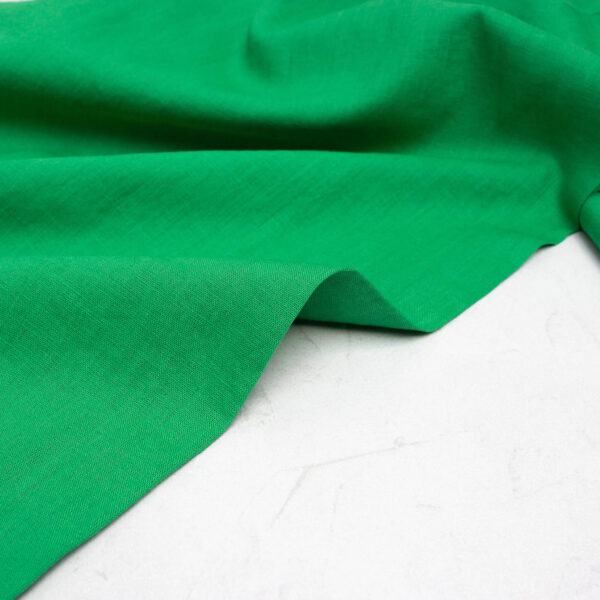 Washed Linen Fabric in Bright Green