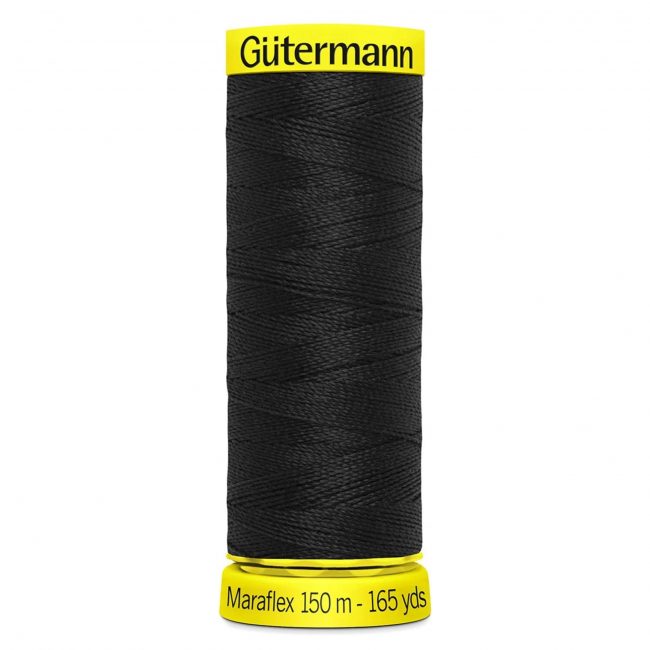 spool of maraflex elastic sewing thread in black
