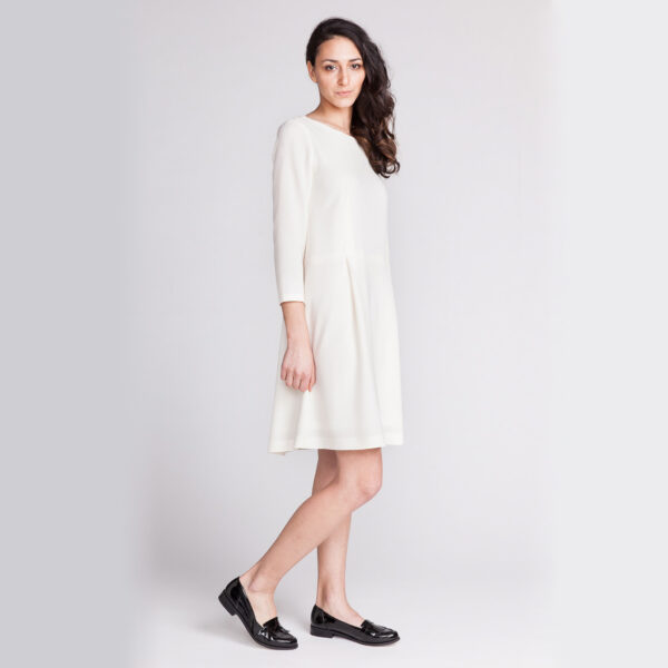 A-line dress sewing pattern in white