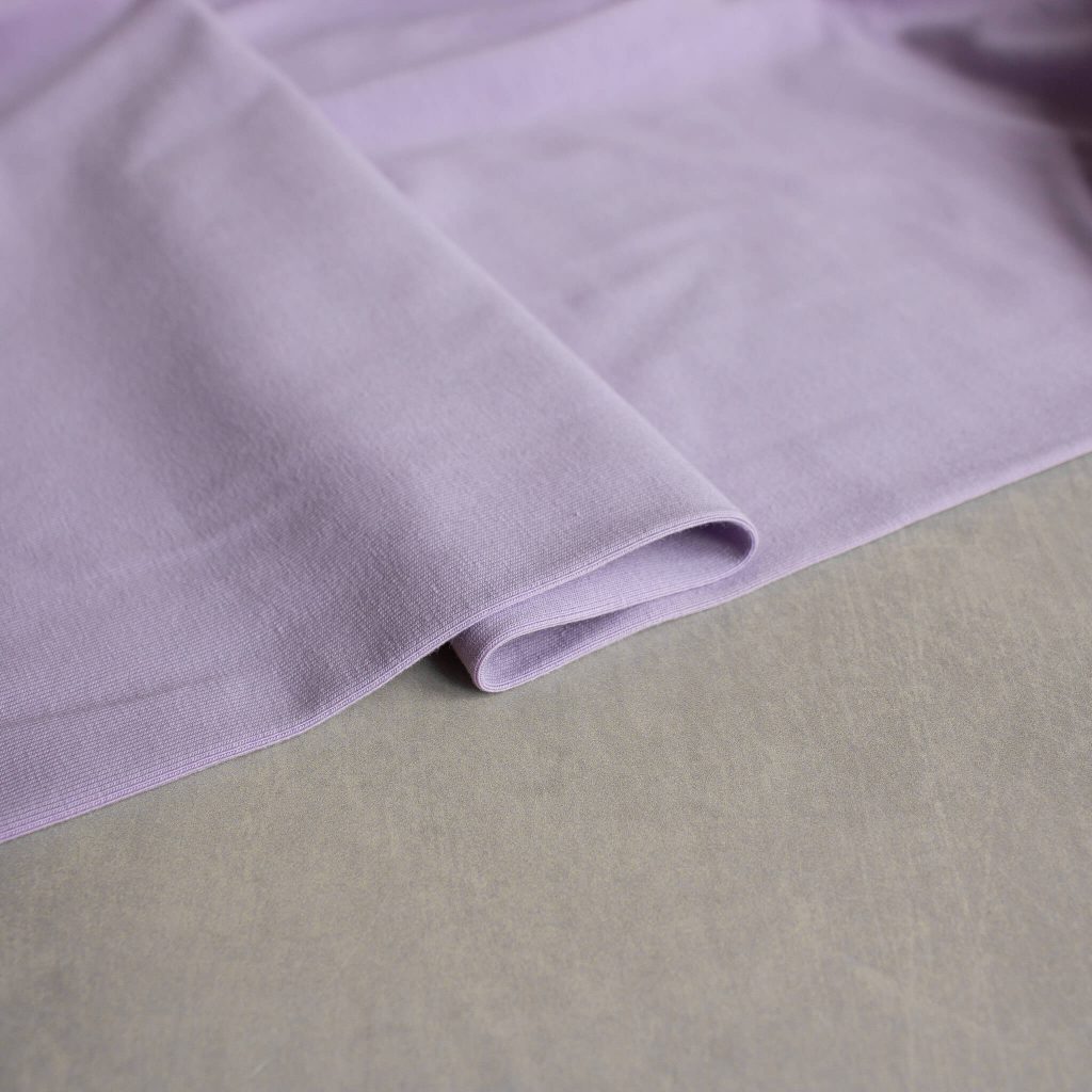 single cotton jersey fabric in lavender colour
