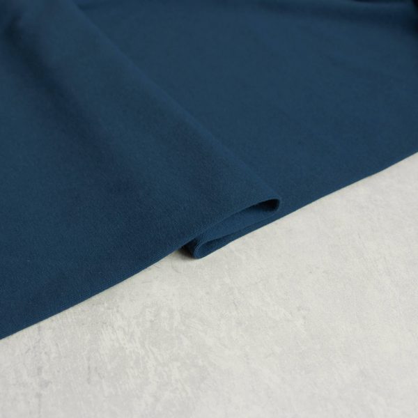single cotton jersey fabric in ocean blue