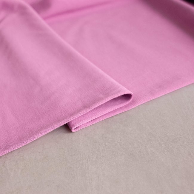 Organic Cotton Jersey Fabric in Raspberry Pink