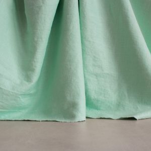 washed linen fabric in cool mint
