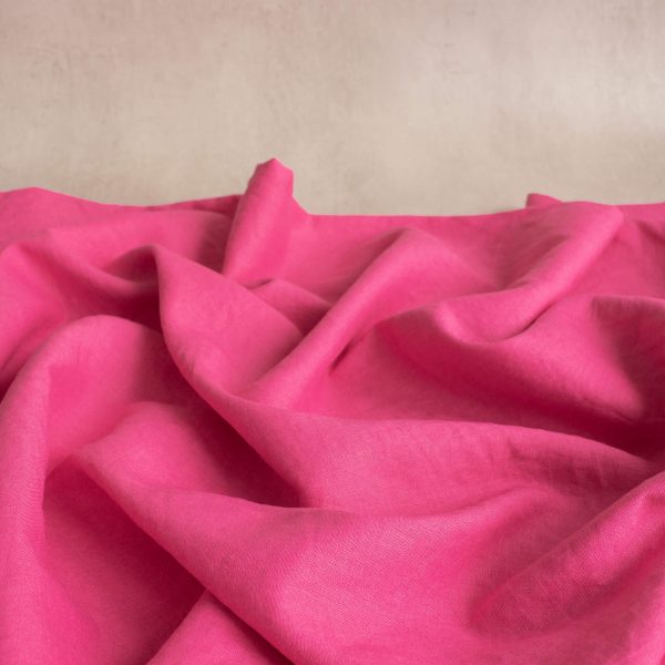 hot pink linen fabric