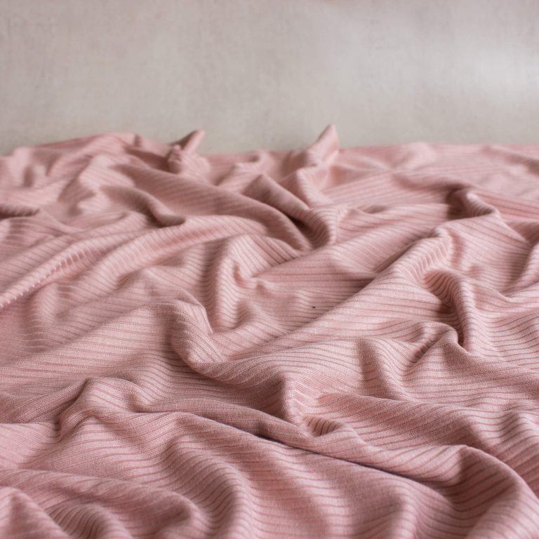 derby ribbed tencel jersey fabric from Meet Milk in pink puff shade