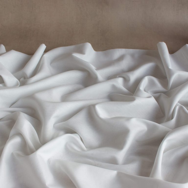 organic cotton voile fabric in white