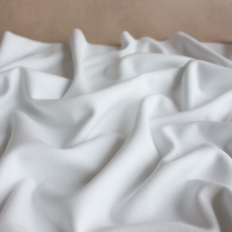 Organic Cotton Pique Fabric in White