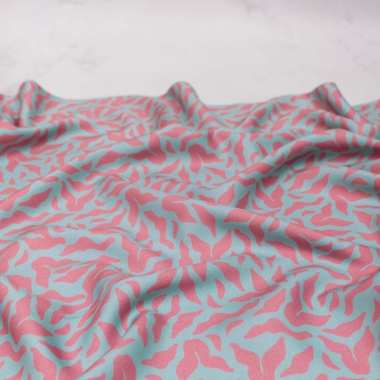 Roo-Tid Evolve Ecovero Viscose Fabric in Sky Blue with Blush