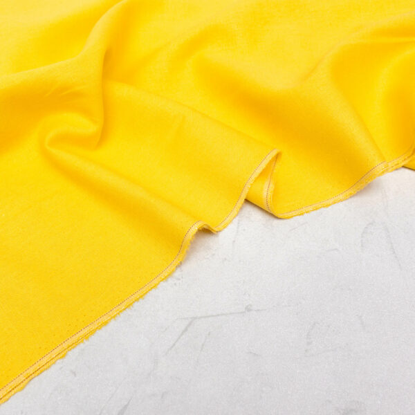 See You at Six Viscose Linen Fabric in Bright Yellow