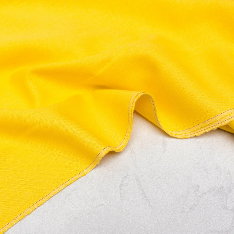See You at Six Viscose Linen Fabric in Bright Yellow