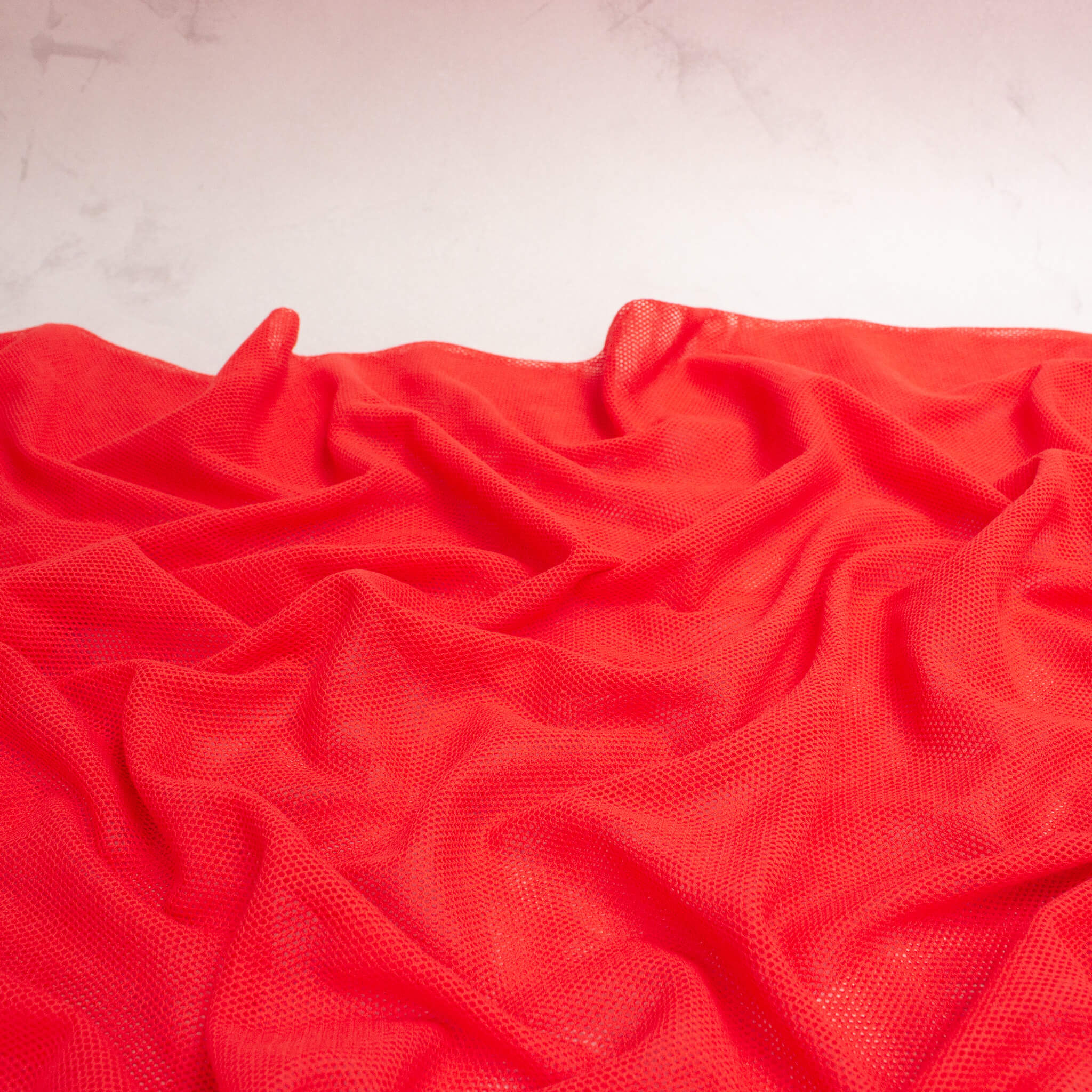 Remnant - Organic Cotton Soft Tulle Fabric in Candy Apple Red 0.5m