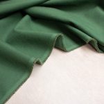 Sorona Stretch Linen blend Fabric in Pine Green