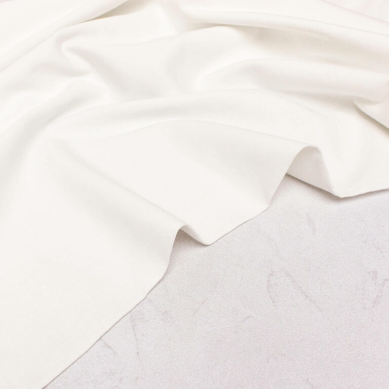 Stretch Linen Blend Fabric in White