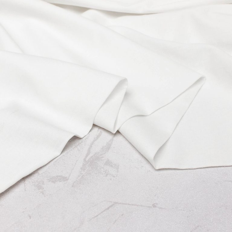 Sorona Stretch Linen blend Fabric in White