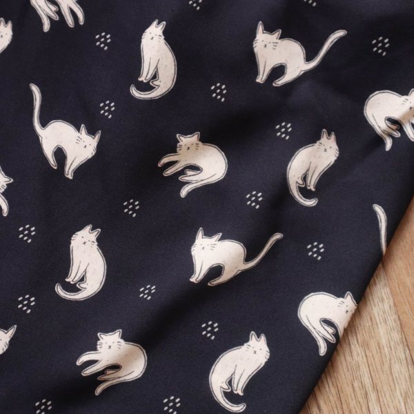 Lise Tailor Nino Cat Print Viscose Fabric