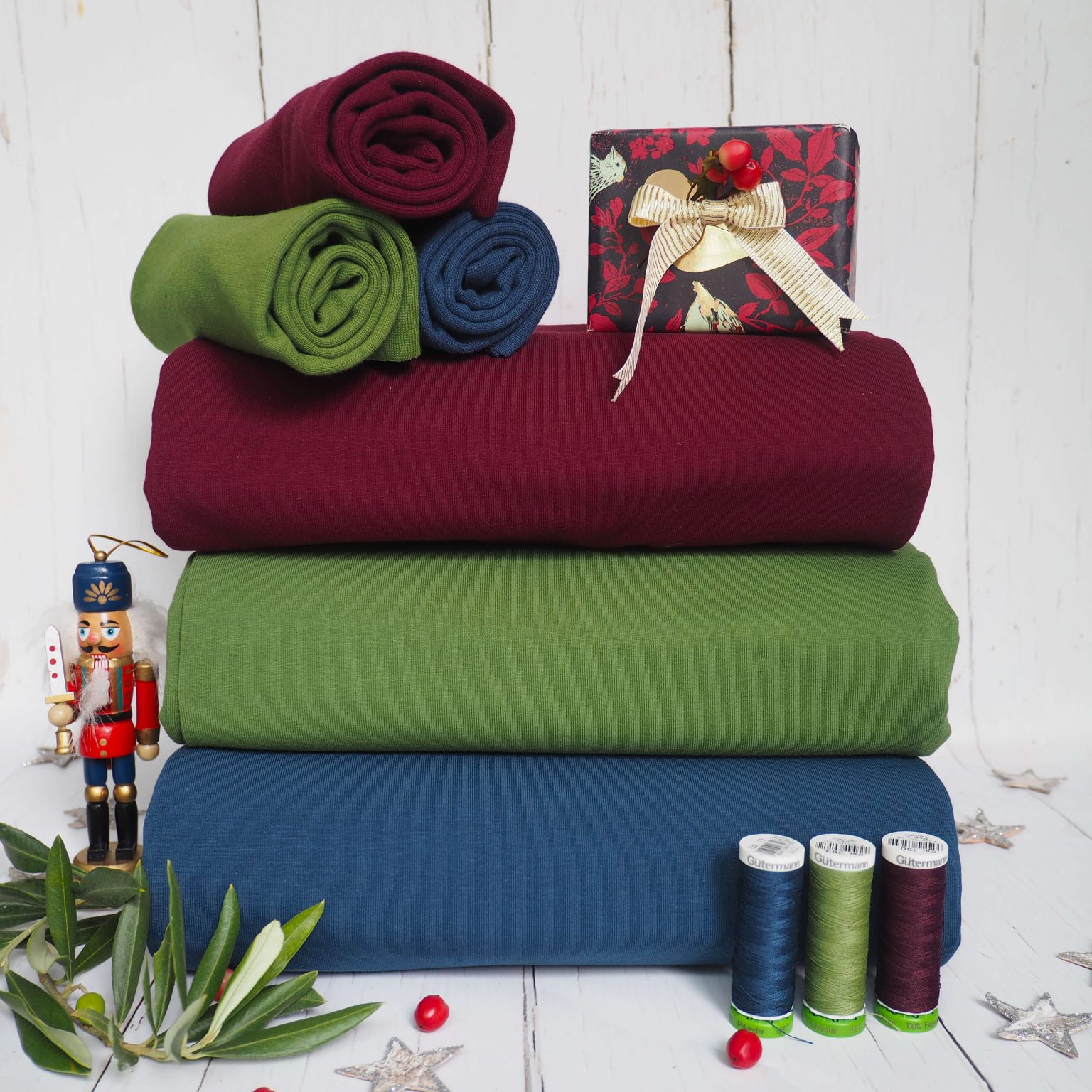 Christmas Organic Cotton Jersey Fabric Bundle