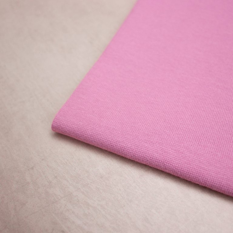 Organic Cotton Tubular Ribbing Fabric in Raspberry Pink