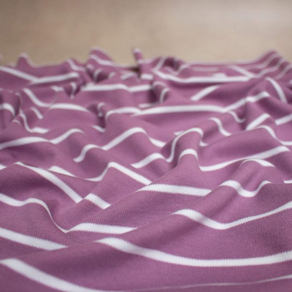 lavender and white stripe knit fabric