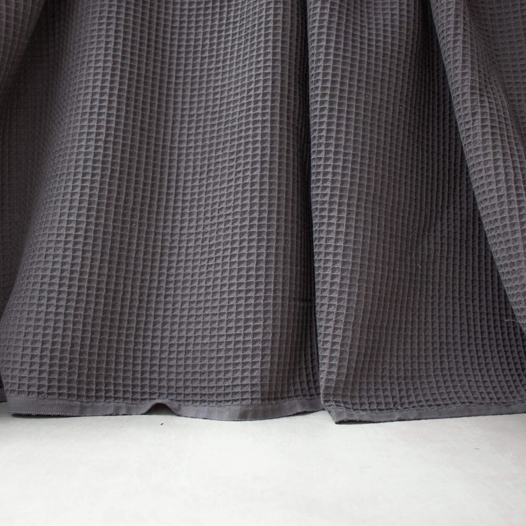 Cotton Waffle Fabric in Anthracite grey