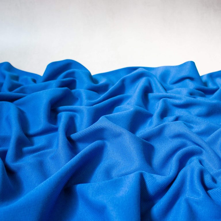 Mind the Maker Organic Cotton 2x1 Rib Knit Fabric in cobalt blue