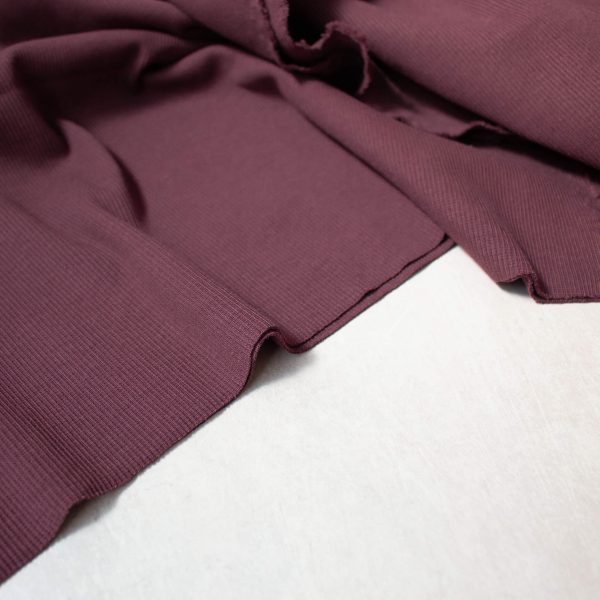 2x1 rib knit fabric in grape colour
