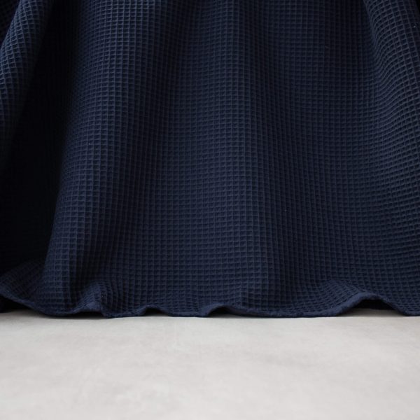 Cotton Waffle Fabric in Midnight Navy