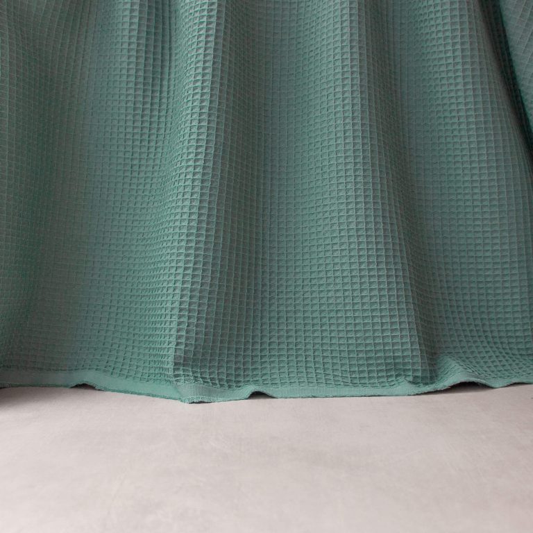 Cotton Waffle Fabric in Stormy Green