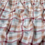 Cotton Flannel Fabric in Peach Check
