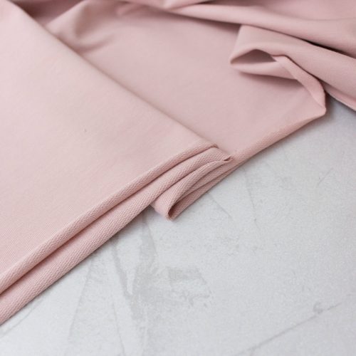 Organic Cotton Tubular Ribbing Fabric in Peachy Pink