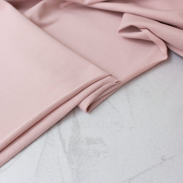 Organic Cotton French Terry Fabric in Blush Pink