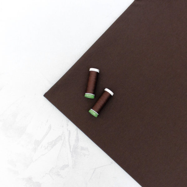 Organic Cotton Jersey Fabric in Coffee Brown