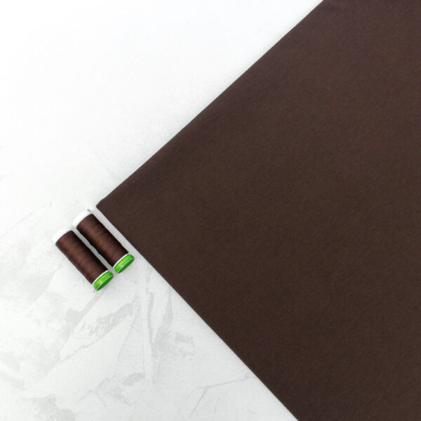 Organic Cotton Jersey Fabric in Coffee Brown