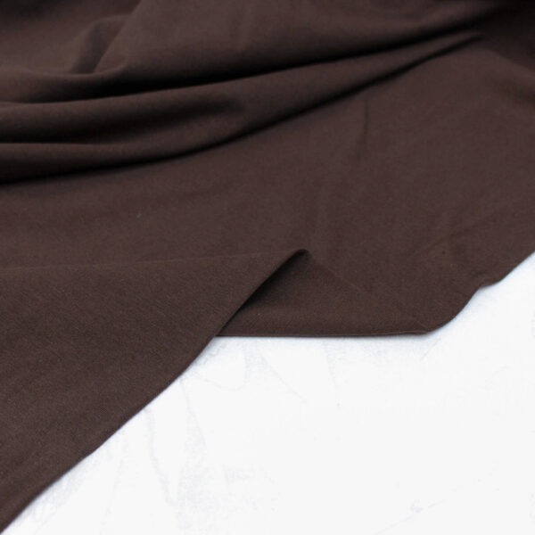 Organic Cotton Jersey Fabric in Coffee Brown