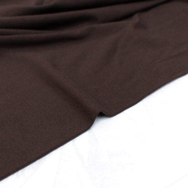 Organic Cotton Jersey Fabric in Coffee Brown