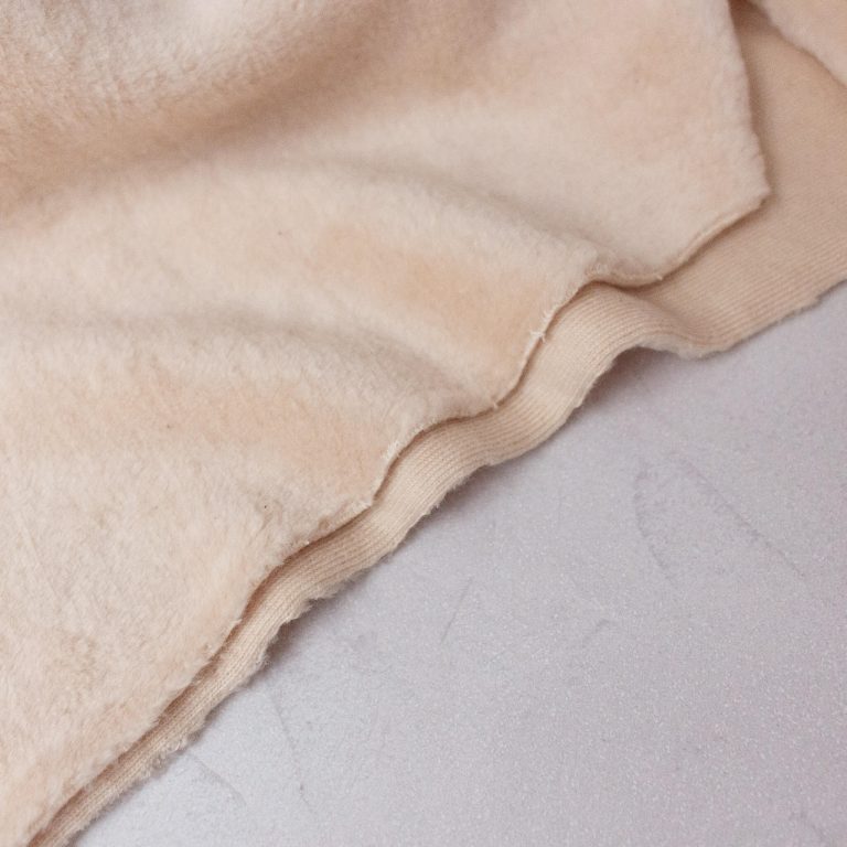 Organic Cotton Plush Fabric in Buttercream