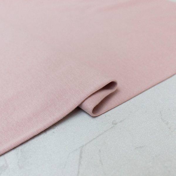 Organic Cotton Tubular Ribbing Fabric in Blush Pink
