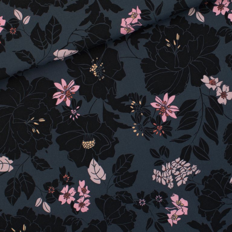 See You At Six Viscose Fabric in Floral Hydrony Print