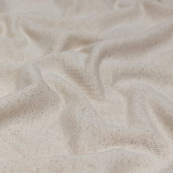 Cotton Linen Brushed Sweatshirt Fabric in Natural White