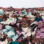 See You At Six Viscose Fabric in Floral Magnolia Print