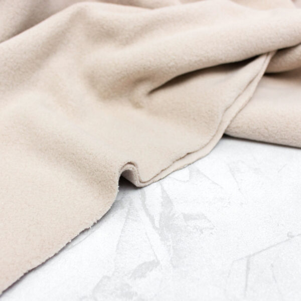 Cotton Sherpa Fleece Fabric in Almond