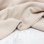 Cotton Sherpa Fleece Fabric in Almond